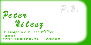 peter milesz business card